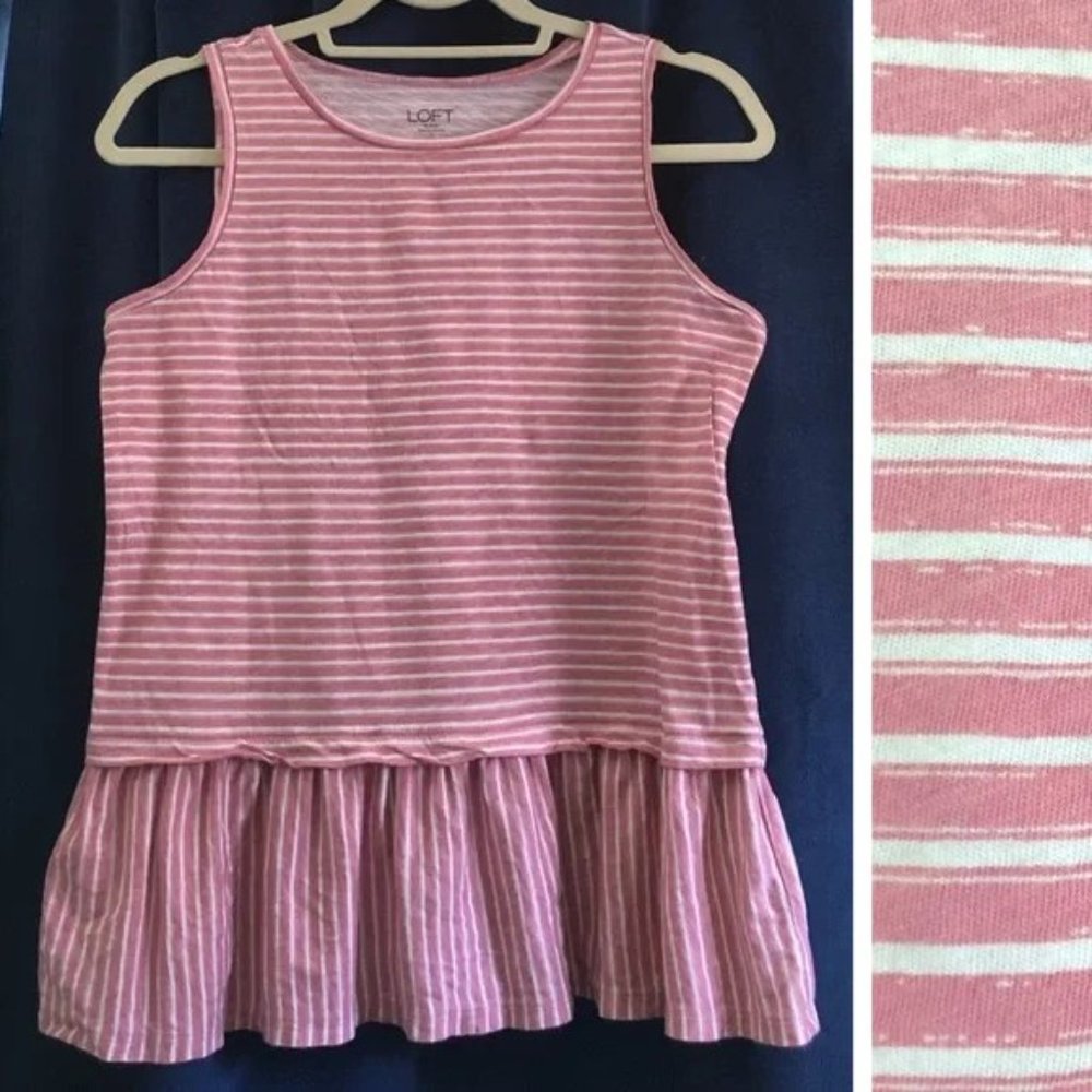 LOFT | Stripe Peplum Tee Tank